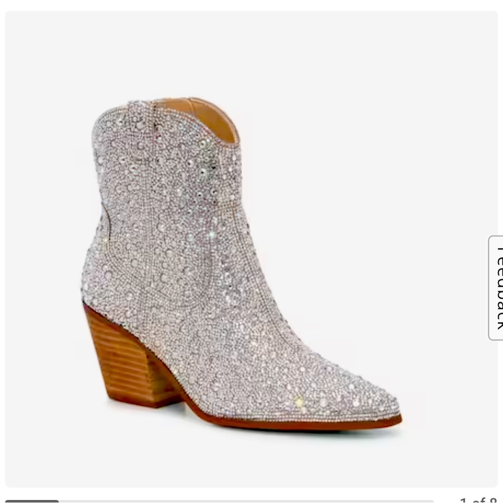 Betsy Johnson rhinestone boots, 10